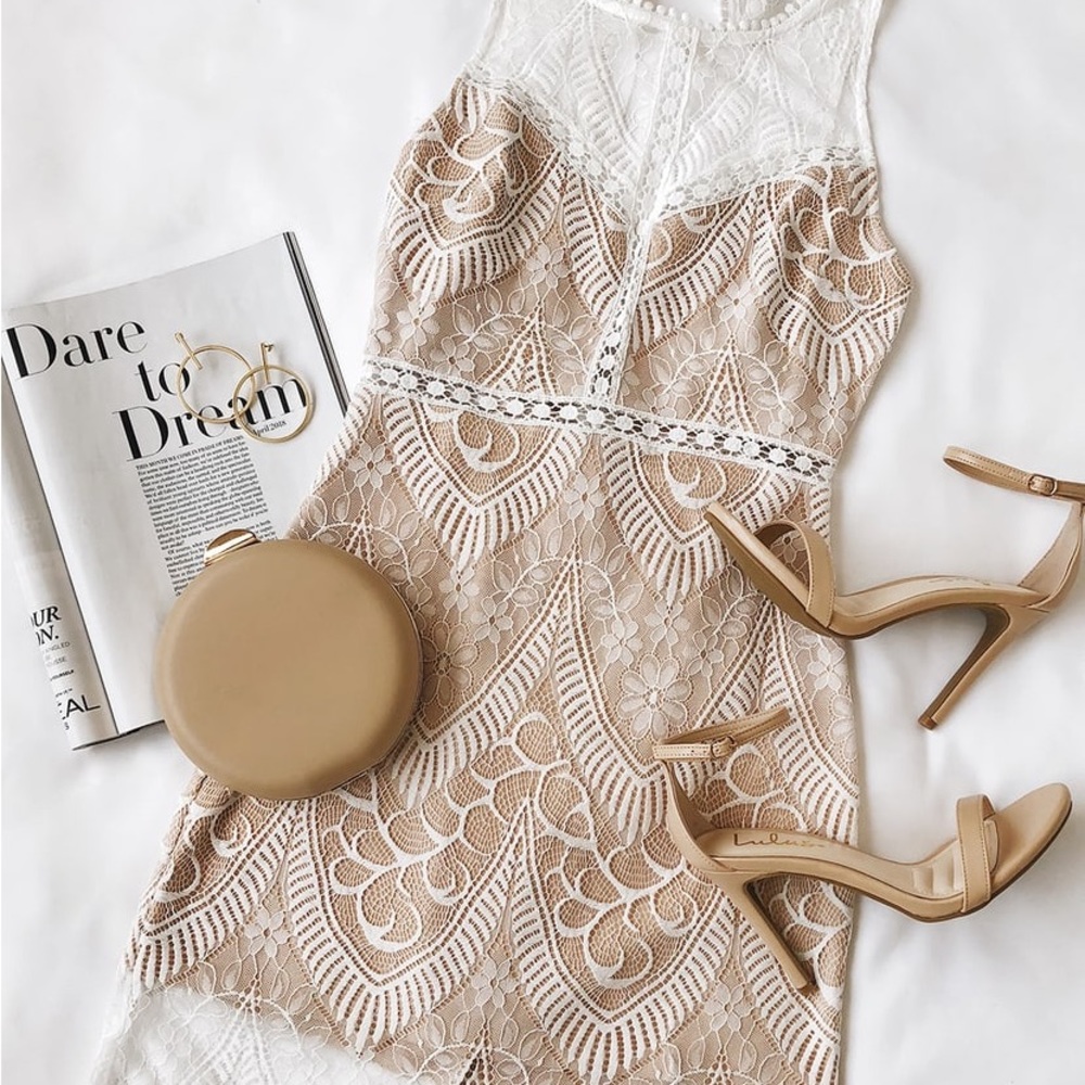 Lulu’s | LUSH | Serious Love White Lace Bodycon Dress